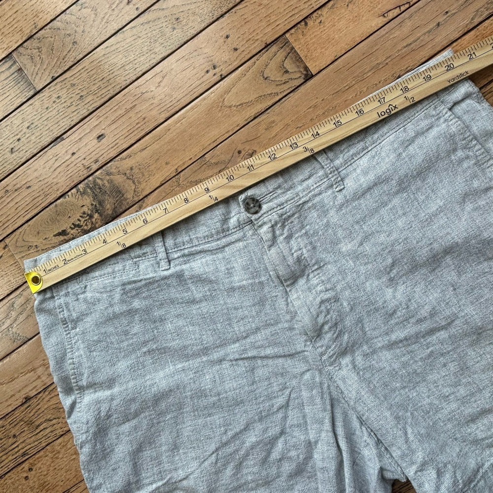 Goodfellow Linden Bermuda Shorts Mens sz‎ 40 Flat Front Linen Blend Pockets Gray - Picture 6 of 7